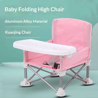 Chaise haute pliable pour bébé en acier au carbone, portable, 6 mois+, chaise d'alimentation pour enfants, chaise haute pliable pour tout-petits, chaise haute pour enfants