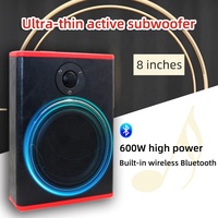 Subwoofer Plano Universal de 8 Pulgadas, 600W, DC 12V, 4 Ohms, MDF, Audio para Auto, Bajo el Asiento, Mini Activo con Tweeter H-801 20-25kHz