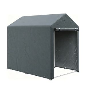 Abri <span class=keywords><strong>de</strong></span> jardin portable 3x5 pieds avec <span class=keywords><strong>porte</strong></span> à fermeture éclair enroulable, tente <span class=keywords><strong>de</strong></span> rangement pour outils <span class=keywords><strong>de</strong></span> jardin en métal gris portable - Product Image 1