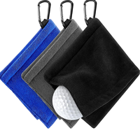Serviette de nettoyage de balles de golf en microfibre avec logo personnalisé, poche et mousqueton, séchage rapide, fabrication OEM directe d'usine