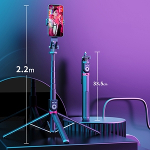 Palo Selfie con Control Remoto Trípode Universal para Cámaras y Teléfonos con Luz Opcional <span class=keywords><strong>Mini</strong></span> Soporte de <span class=keywords><strong>Viaje</strong></span> para Transmisión en Vivo y Grabación de Video - Product Image 5