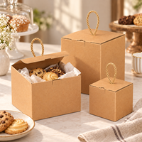 Boîte cadeau en papier kraft imprimée sur mesure avec poignée en corde, boîte d'emballage pliable en carton ondulé pour mariage, fête, Noël, vente en gros, OEM