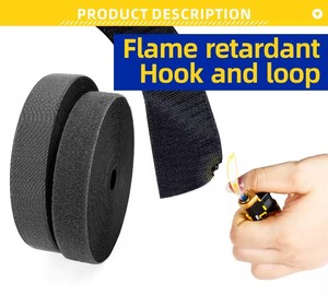 Contoh gratis kualitas tinggi Sew-on <span class=keywords><strong>Loop</strong></span> tape hitam putih tahan api nilon <span class=keywords><strong>Hook</strong></span> <span class=keywords><strong>Loop</strong></span> untuk pakaian pengikat - Product Image 5
