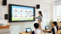Tableau blanc interactif numérique intelligent à écran tactile 4K de 55 pouces pour l'enseignement scolaire, variantes de 65/86/100 pouces disponibles