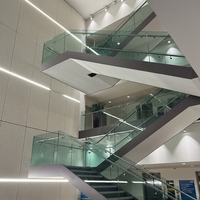 Rampe en acier inoxydable sans cadre en verre, design moderne, résistante à la rouille, pour escaliers, balcons, centres commerciaux, balustrades d'appartements