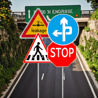 Panneau de signalisation routière d'avertissement de circulation, plaque en aluminium réfléchissante, signalisation d'urgence, ATD personnalisé, formes variées, film réfléchissant de quatrième qualité, UV