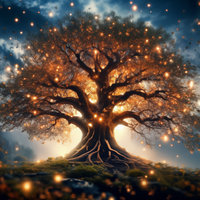 Peinture au diamant 5D DIY SongwooArt de haute qualité, Arbre de Vie Mystique et Fantastique, 30x30cm, Scintillante