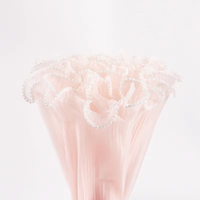28cm*4Y Tissu de Doublure Intérieure de Luxe en Maille Florale Enduite, à Motifs de Fleurs, Perles et Ondulations, pour Emballage de Bouquets et de Fleurs, Spécial Halloween