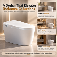 WC intelligent de luxe avec bidet intégré, fonctionnement automatique, lavage féminin, séchage à air chaud, télécommande