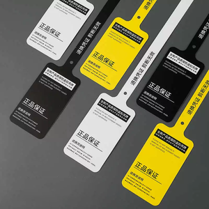 Tamper Security Seal Custom Garment Hang <b>Tag</b> Luxury Black PVC Waterproof Printing Logo Name for Clothing Jeans Shoes & Socks - Product Image 3