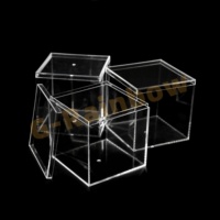 Boîte en plastique 80x80mm Conteneur à sucre résistant aux rayures Présentoir à gâteaux et desserts