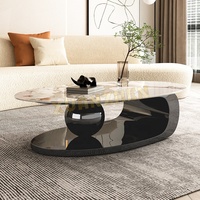 Meubles de salon, table basse ronde moderne en acier inoxydable doré, ensemble de tables basses modernes, table basse