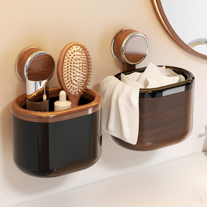 Suction Cup Storage Box <b>Wall</b> Mounted Bathroom Cosmetics Toilet Washcloth Organizer Rectangular Durable - Product Image 3