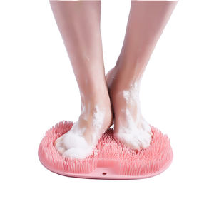 Мягкий силиконовый коврик для душа с нескользящими присосками пластиковая щетка для отшелушивания ног - Product Image 1