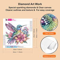 Lu Hua Art Nouvelle Peinture Diamant 5D en Résine de Forme Irrégulière DIY Oiseaux & Fleurs Art Moderne Simplicité Sans Cadre Décoration Toutes Saisons