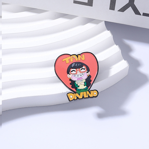 Spilla smaltata con personaggio della <span class=keywords><strong>serie</strong></span> <span class=keywords><strong>TV</strong></span> comica Ugly Girl, Tan Divino Eco Moda, spilla Ugly Girl, distintivo da borsa, gioiello da risvolto, regalo per amica - Product Image 2