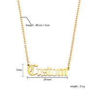 Collier en Acier Inoxydable Plaqué Or 18K sous Vide avec Noms Personnalisés, Collier Lettre Personnalisée pour Femmes