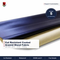 Tela Resistente a Cortes EN388 Nivel 5, Tejido de Fibra de Vidrio y Para-Aramida Recubierto, 560GSM, para Guantes y Bolsas de Seguridad