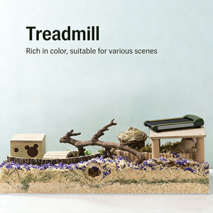 Roda Lari Hamster Plastik Baru Anti-Selip dengan Trek Paralel dan Treadmill Berputar untuk Kandang, Tersedia Berbagai Pilihan Warna - Product Image 4