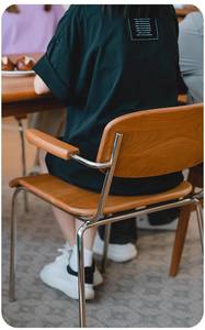 High Quality <b>Vintage</b> Stackable Flatpack <b>Chair</b> Cherry Wood Stainless Steel Dining <b>Chair</b> - Product Image 6