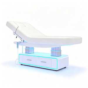 <span class=keywords><strong>Table</strong></span> <span class=keywords><strong>de</strong></span> <span class=keywords><strong>massage</strong></span> esthétique hydraulique <span class=keywords><strong>de</strong></span> luxe à 3 sections en cuir PU, capacité 200 kg, avec trou facial pour soins du visage - Product Image 2