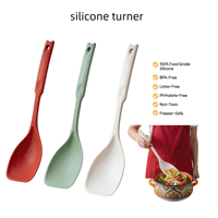 Spatule en silicone multifonctionnelle en gros, cuillère à soupe en silicone polyvalente, spatule de cuisson 2-en-1 pour la maison