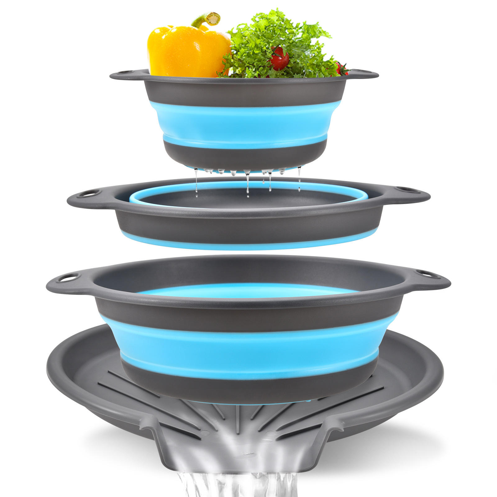 ชุดฐาน 3 ชิ้น สีฟ้า บรรจุกล่อง