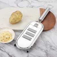 Éplucheur multifonctionnel 4-en-1 en acier inoxydable pour légumes, pommes de terre, ail et fromage, avec protection, râpe à pommes de terre et carottes