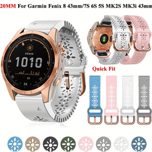 Correa de Reloj Inteligente Deportiva de Silicona para Mujer, 20 mm, Compatible con Garmin <span class=keywords><strong>Fenix</strong></span> <span class=keywords><strong>5S</strong></span> 6S 7S, <span class=keywords><strong>Correas</strong></span> Intercambiables de Liberación Rápida - Product Image 1