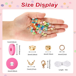 Polymer <b>Clay</b> Bead <b>Set</b> 48 Colors DIY Jewelry Making Bracelet Necklace Craft Supplies with Metal Findings and Threads - Product Image 5