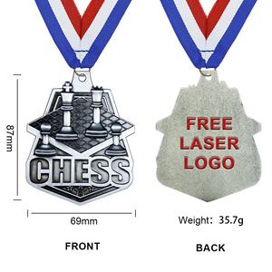 Médailles de sublimation vierges personnalisées en or, argent et bronze, gravées pour les compétitions sportives - Product Image 6