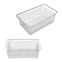 Panier en maille d'acier inoxydable industriel 410x235x135mm, support de rangement et d'égouttage multifonctionnel pour cuisine