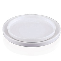 Assiette de service ronde en mélamine blanche brillante de 9 pouces pour restaurant nordique