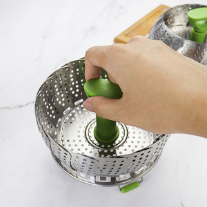 Cesta Vaporera Plegable de Acero Inoxidable, Cesta Vaporera Multifuncional Expandible de 9 y 11 Pulgadas - Product Image 4