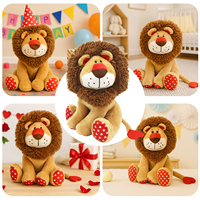 Peluche Lion de la Saint-Valentin, Animal en Peluche Doux, Mignon Teddy à Pattes en Forme de Cœur pour Enfants et Cadeaux Romantiques