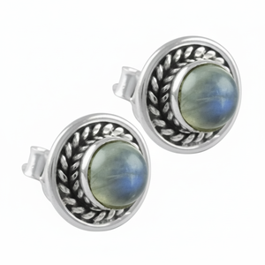 ต่างหูเงินสเตอร์ลิงสีรุ้งรูปพระจันทร์925ใส่ได้ทั้งชายและหญิงต่างหูชุบทองและหญิงกระดุมลูกแพร์น่ารักสำหรับงานแต่งงานวันครบรอบ-ตรง - Product Image 1