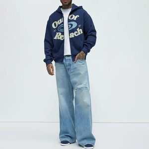 Sudadera con Capucha Personalizada con Logotipo, Informal, de Alta Calidad, Transpirable, Antibolitas, con Cierre y Estampado para Hombre - Product Image 2