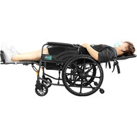 Fauteuil roulant populaire en alliage d'aluminium L42 Fauteuil roulant d'allaitement manuel à 180 degrés