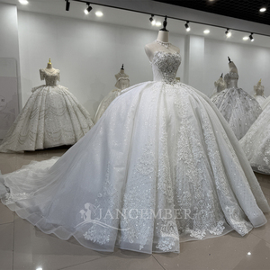 Robes de mariée Sweetheart à épaules dénudées, robe de mariée brodée de perles et de sequins, robe de bal de mariée Xs195 - Product Image 2