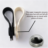 1 pièce Clip magnétique pour chapeau, crochet de rangement magnétique pour sac, accessoire essentiel pour les voyages et les vacances, noir beige, clip de suspension pour chapeau