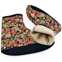 Chaussettes de sport thermiques d'hiver de style de base Chaussettes de randonnée tricotées épaisses à la cheville Floral Étiquette antidérapante personnalisée Numérique