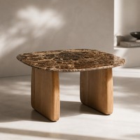 Table basse carrée en bois brun de style antique moderne et minimaliste pour salon, meubles de salon