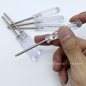 Mini Crystal Handle <b>Screwdriver</b> <b>Set</b> 3mm Phillips Flathead Transparent Nickel Plated Magnetic Diy Tool 100mm - Product Image 1