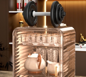 NOUVEAU Armoire de <span class=keywords><strong>rangement</strong></span> multifonctionnelle anti-poussière pour tasses à eau et services à thé, support organisé pour la cuisine ou la salle à manger - Product Image 6