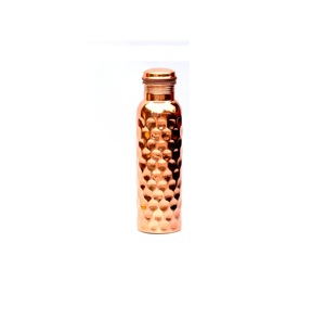 Botella de agua martillada de cobre puro, forma de botella de 1 letra con uvas, estilo deportivo para Hotel, gimnasio, cocina, escuela, viaje - Product Image 4