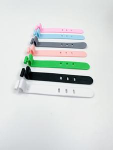 다색 재사용 가능한 실리콘 코드 정리기 케이블 타이 고정 후크 및 루프 와이어 랩 관리 <span class=keywords><strong>3</strong></span>홀 - Product Image 3