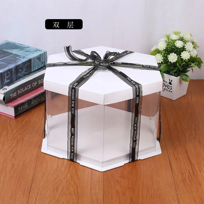 6 8 10 scatola regalo fiore 12 pollici a forma di diamante contenitore torta-nero/bianco/rosso/rosa/blu