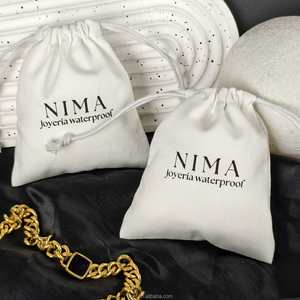 PERFECTUSM Custom Hair Accessories Packaging Cotton <b>Drawstring</b> <b>Bag</b> Logo Printed Eco-Friendly Security for Packing - Product Image 2