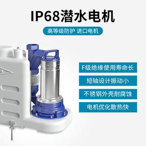 Pompe à eaux usées Xylem DLS30, entrée 50 mm, pompe centrifuge 1,1 kW pour le rejet des eaux usées des sous-sols de villas - Product Image 5