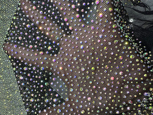 Tissu en maille élastique à paillettes personnalisées, tissu en maille de strass, tissu en diamant pour robe de femme - Product Image 2